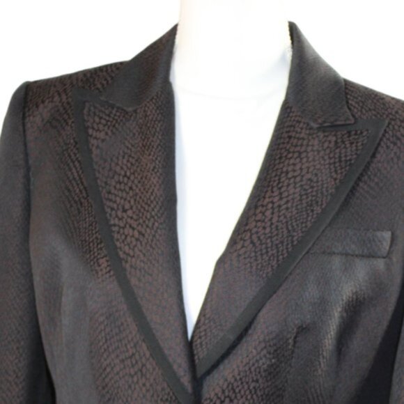 Robert Graham Black Reptile Textured Single Breasted Blazer Size 8 - Picture 6 of 13